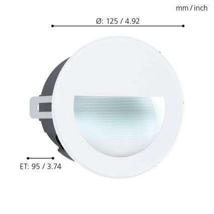 Eglo - Luminaire encastré LED extérieur LED/2,5W/230V IP65 blanc