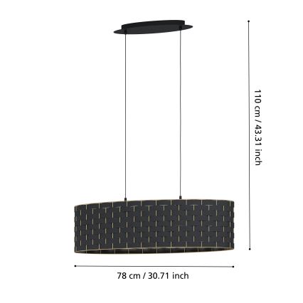 Eglo - Hanglamp aan een koord 2xE27/40W/230V