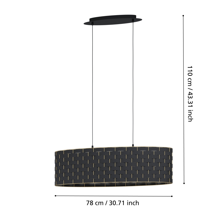 Eglo - Hanglamp aan een koord 2xE27/40W/230V