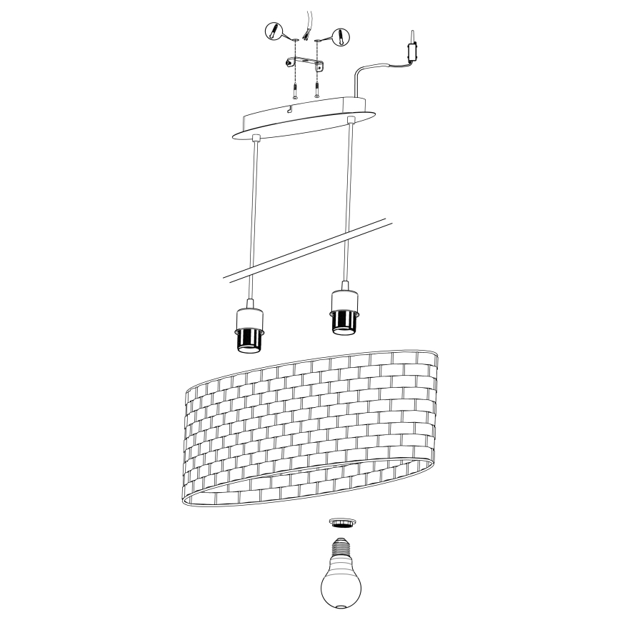 Eglo - Hanglamp aan een koord 2xE27/40W/230V