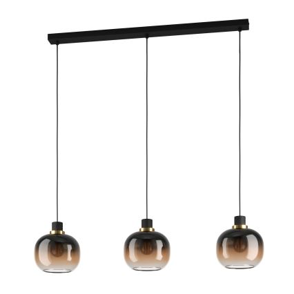 Eglo - Hanglamp aan een koord 3xE27/40W/230V bruin