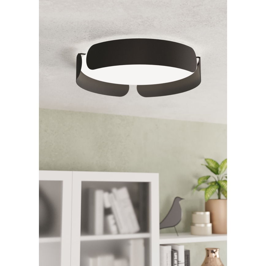 Eglo - Plafonnier LED/20W/230V Ø 37 cm noir