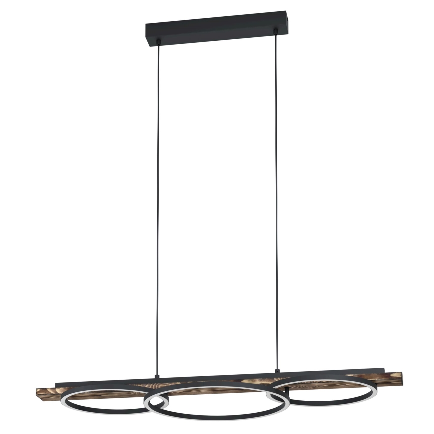Eglo - Dimbare LED-hanglamp aan kabel 2xLED/12,5W/230V+LED/15,5W 3000K bruin/zwart