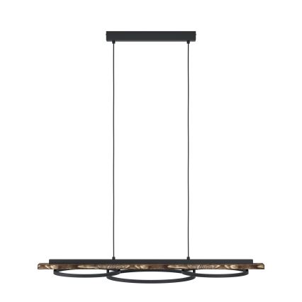 Eglo - Suspension LED dimmable sur câble 2xLED/12,5W/230V+LED/15,5W 3000K marron/noir