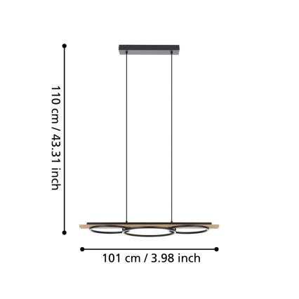 Eglo - Dimbare LED hanglamp aan een koord LED/40,5W/230V