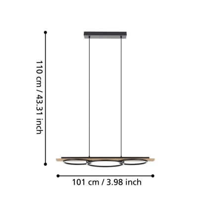 Eglo - Dimbare LED Hanglamp aan een koord LED/40,5W/230V