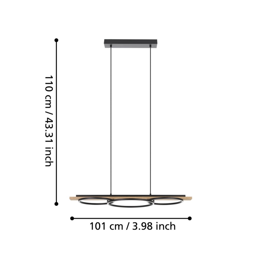 Eglo - Dimbare LED hanglamp aan een koord LED/40,5W/230V