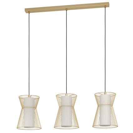 Eglo - Hanglamp aan een koord 3xE27/40W/230V goud