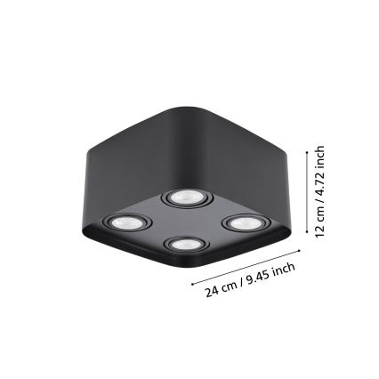 Eglo - Dimbare LED RGBW Spot 4xGU10/5W/230V ZigBee