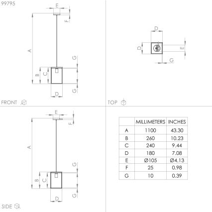 Eglo - Suspension filaire 1xE27/40W/230V