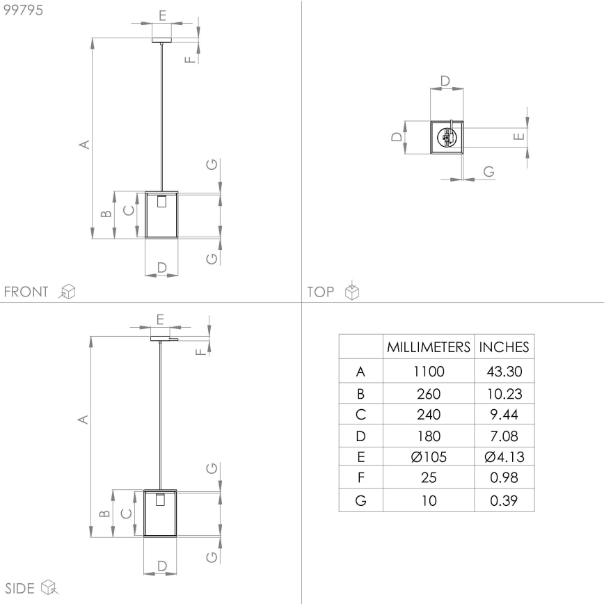 Eglo - Suspension filaire 1xE27/40W/230V