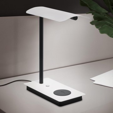 Eglo 99828 - Lampe de table LED dimmable à commande tactile avec charge sans fil ARENAZA LED/5,8W/230V blanche