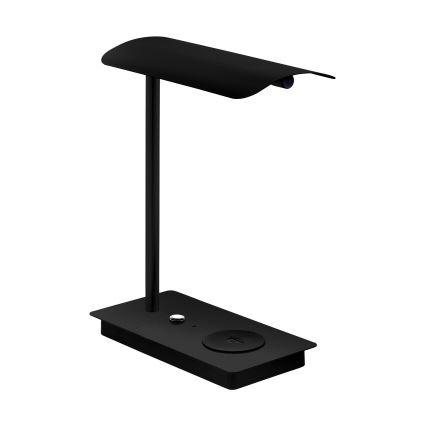 Eglo - Lampe de table tactile LED à intensité variable avec charge sans fil LED/5,8W/230V noire