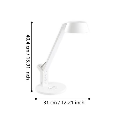 Eglo - Lampe de table tactile LED à intensité variable LED/4,8W/230V blanche