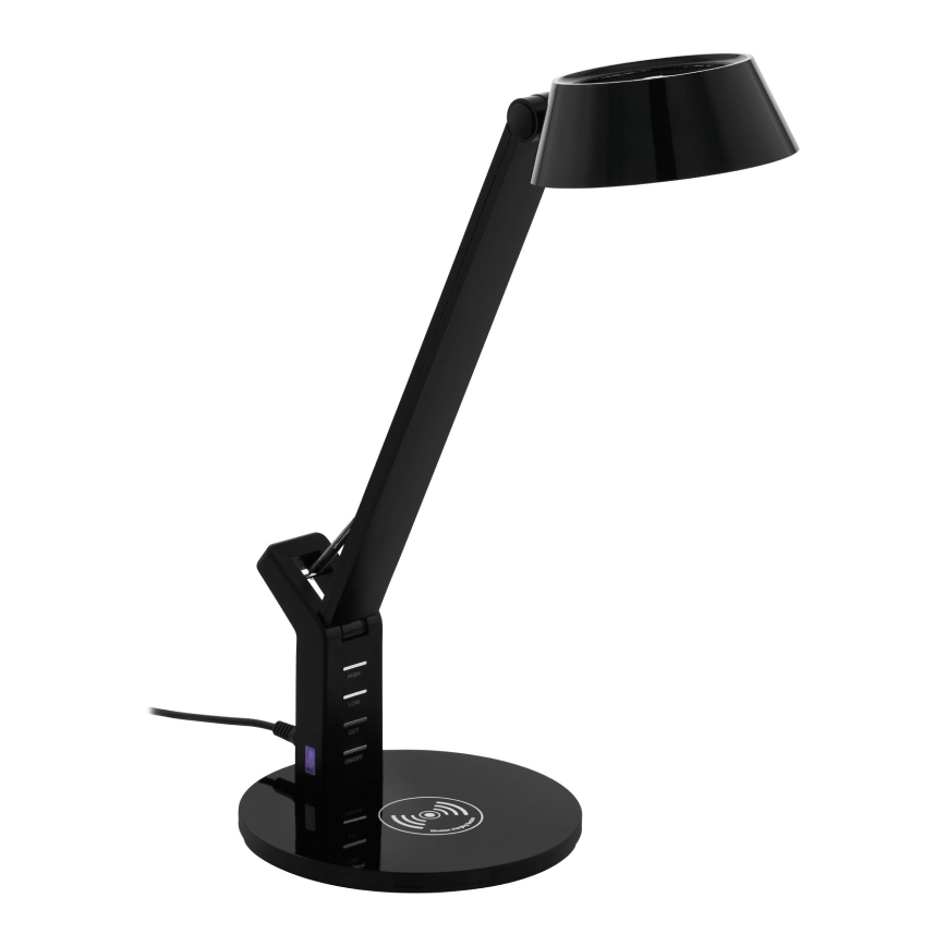 Eglo 99832 - Lampe de table tactile LED à intensité variable avec charge sans fil BANDERALO LED/4,8W/230V noire