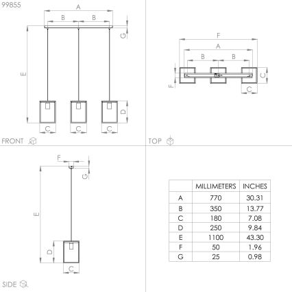 Eglo - Suspension filaire 3xE27/40W/230V