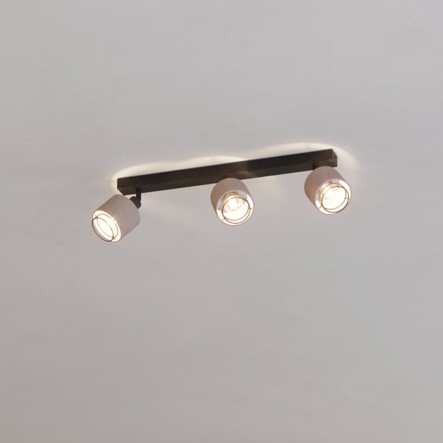 Eglo - Applique murale 3xE14/40W/230V noir/beige