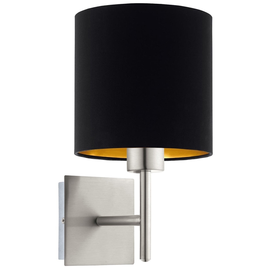 Eglo - Applique murale LED TUNJA 1xE27/60W/230V chrome mat/noir