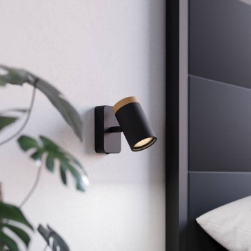 Eglo - Applique murale spot pour salle de bains 1xGU10/3W/230V IP44 noir/beige