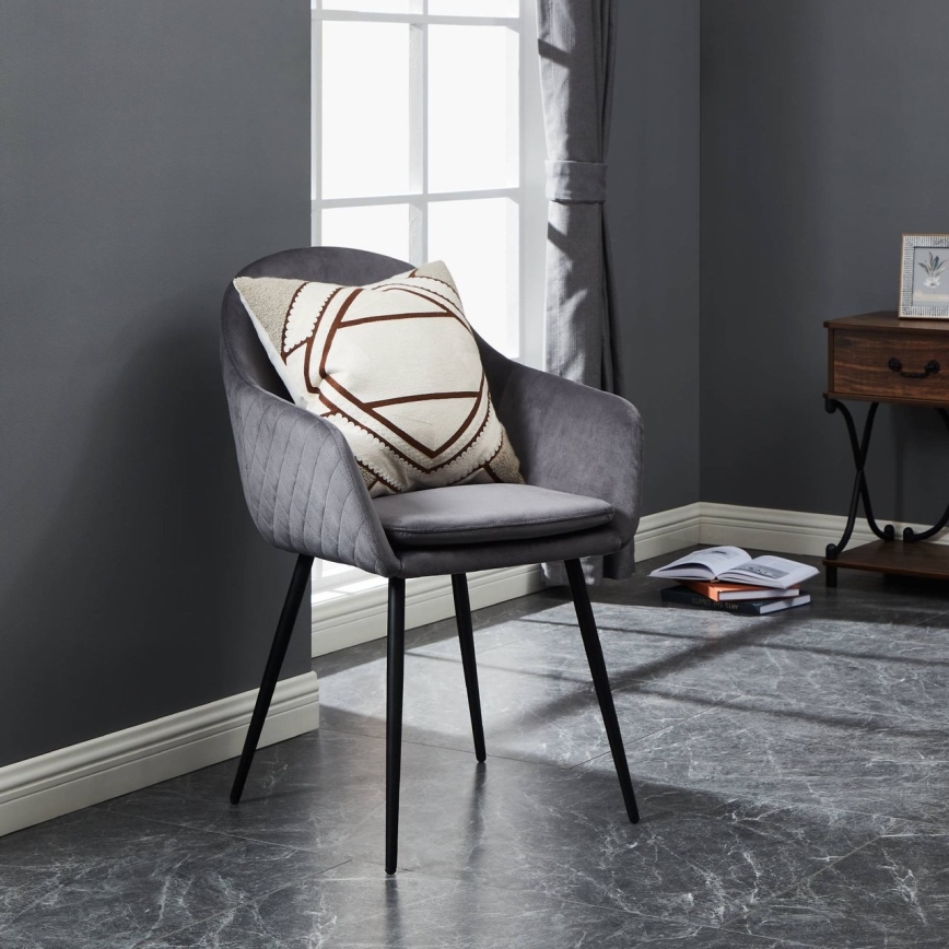 Eglo - Chaise de salle à manger 87,5x58,5 cm gris