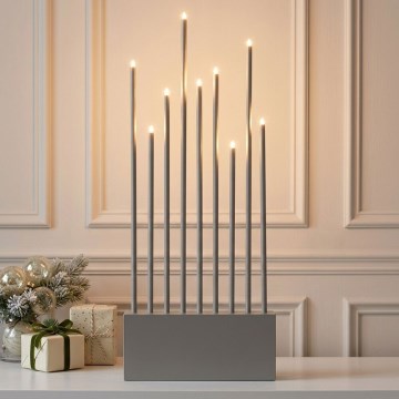 Eglo - Chandelier de noël 9xE5/0,6W/230/12V gris