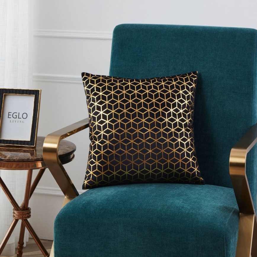 Eglo - Coussin décoratif 45x45 cm noir/doré