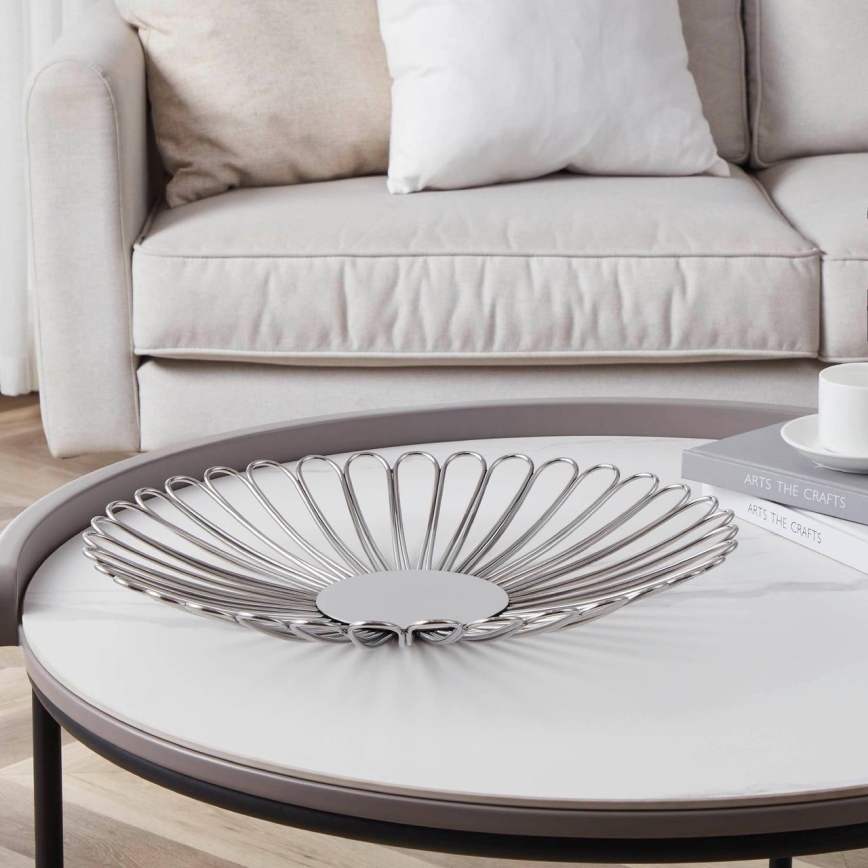 Eglo - Decoratief dienblad diameter 40,5 cm glanzend chroom