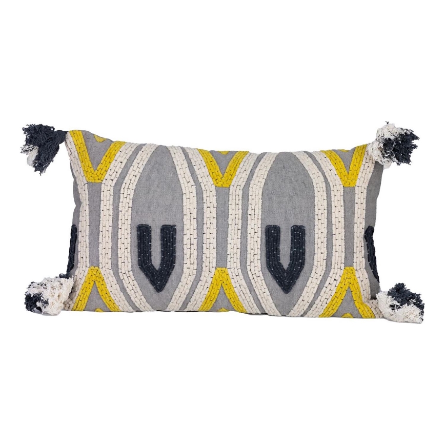 Eglo - Decoratief kussen 35x60 cm grijs/geel