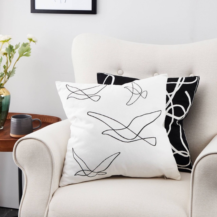Eglo - Decoratief kussen 45x45 cm wit/zwart