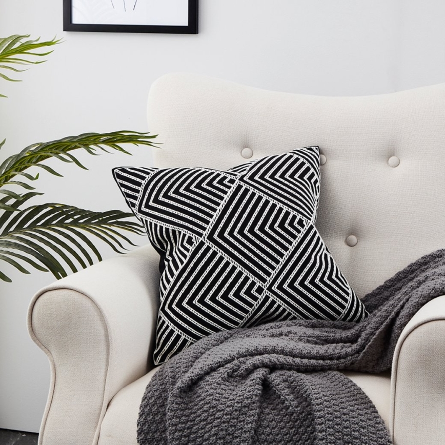 Eglo - Decoratief kussen 45x45 cm zwart/wit