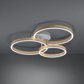 Eglo - Dimbare LED bevestigde hanglamp LED/12,5W/230V + 2xLED/15,5W 3000K grijs/eiken