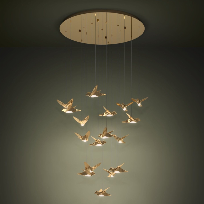 Eglo - Dimbare LED hanglamp aan een koord 17xLED/3W/230V 3000K goud