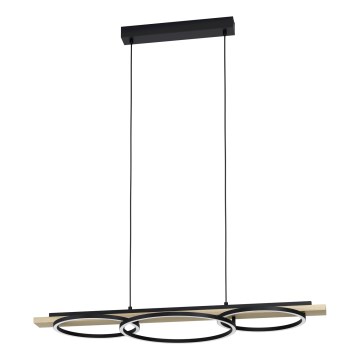 Eglo - Dimbare LED hanglamp aan een koord 2xLED/12,5W/230V+1xLED/15,5W 3000K beige/zwart