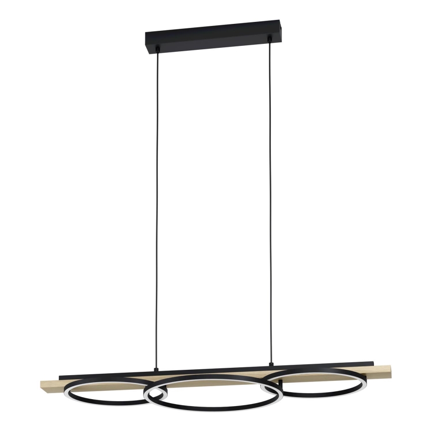 Eglo - Dimbare LED hanglamp aan een koord 2xLED/12,5W/230V+1xLED/15,5W 3000K beige/zwart