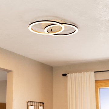 Eglo - Dimbare LED plafondlamp 2xLED/16W/230V 2700-6500K beige/zwart ZigBee