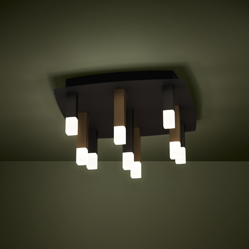 Eglo - Dimbare LED Plafondlamp 9xLED/3,1W/230V 3000K antraciet/goud