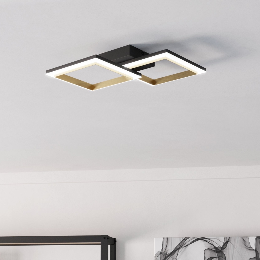 Eglo - Dimbare LED plafondlamp LED/18,4W/230V 4000K zwart/goud