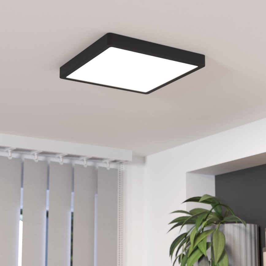 Eglo - dimbare LED-plafondlamp LED/20,5W/230V zwart 28,5x28,5 cm