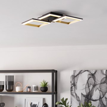 Eglo - Dimbare LED plafondlamp LED/20W/230V 4000K zwart/goud