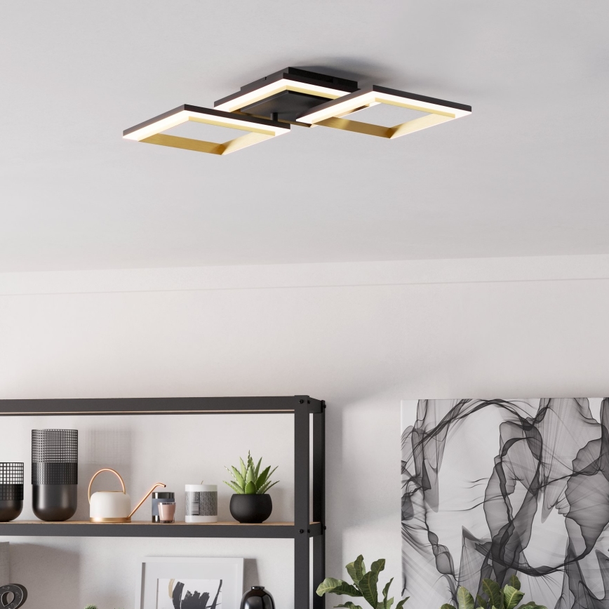 Eglo - Dimbare LED plafondlamp LED/20W/230V 4000K zwart/goud
