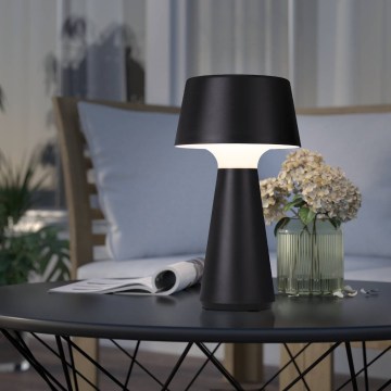 Eglo - Dimbare oplaadbare LED-buitentafellamp, 3W/5V, 2200/3000/4000K, 2000 mAh, IP44, zwart