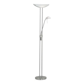 EGLO - Dimbare vloerlamp BAYA 1xR7s/230W+1xG9/33W mat chroom