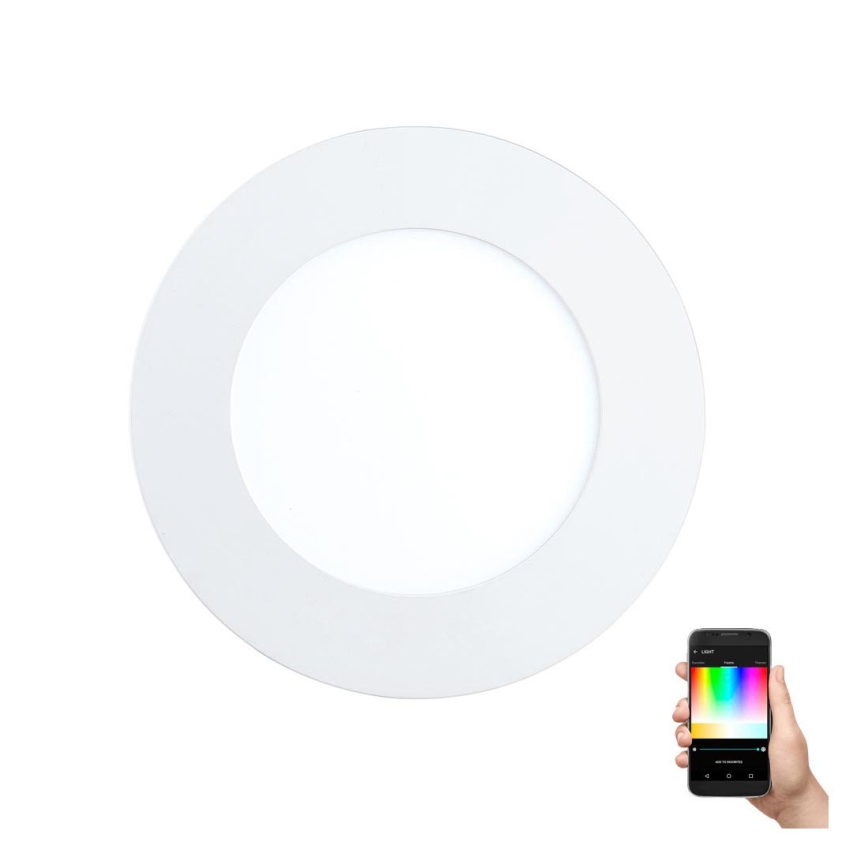 Eglo - FUEVA-C Luminaire LED RGB encastré, dimmable, 5,4 W, 230 V, Ø 12 cm