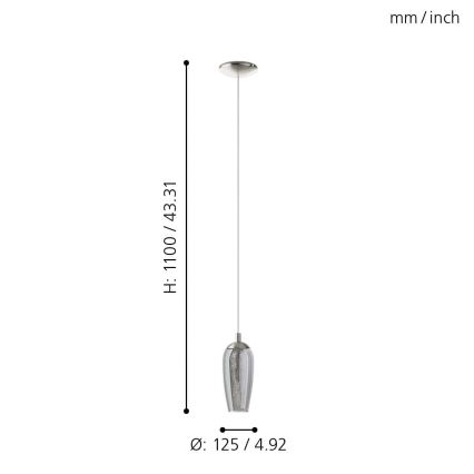 Eglo - Abat-jour de rechange pour suspension FARSALA G9 gris