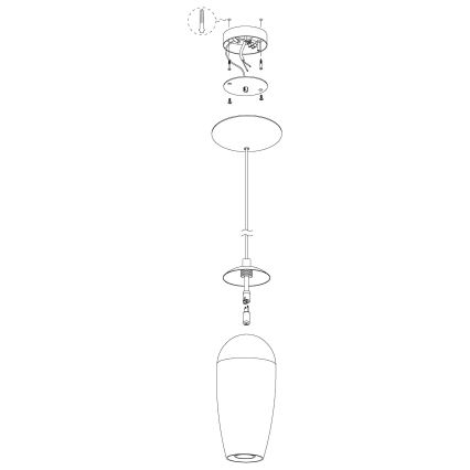 Eglo - Abat-jour de rechange pour suspension FARSALA G9 gris
