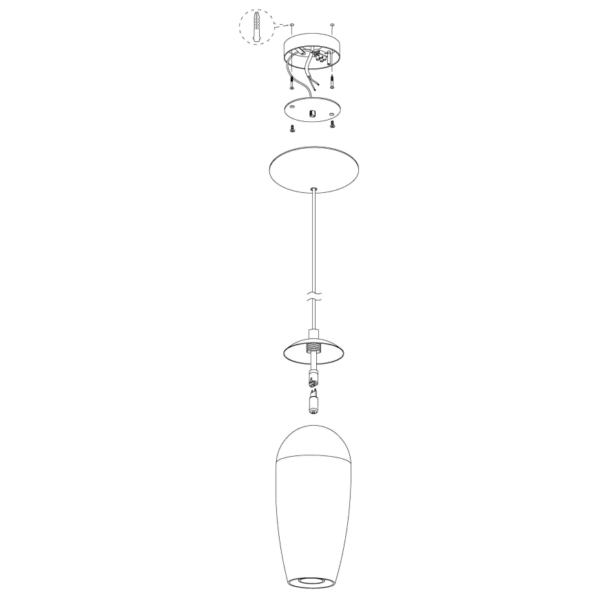 Eglo - Abat-jour de rechange pour suspension FARSALA G9 gris