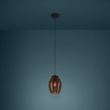 Eglo - Hanglamp aan een koord 1xE27/40W/230V bruin