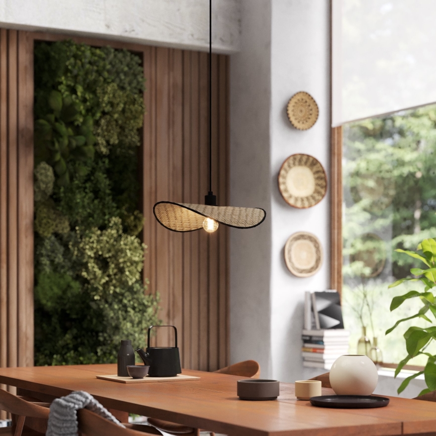 Eglo - Hanglamp aan een koord 1xE27/40W/230V bruin