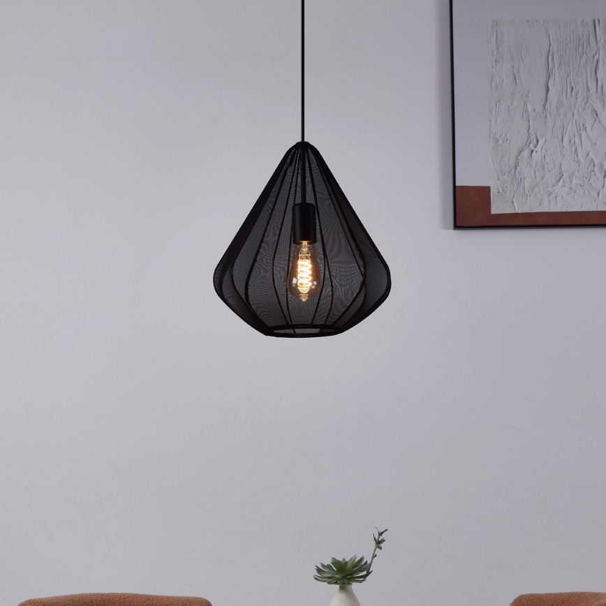 Eglo - Hanglamp aan een koord 1xE27/40W/230V diameter 33,5 cm zwart