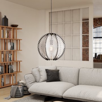 Eglo - Hanglamp aan een koord 1xE27/40W/230V diameter 40 cm wit/zwart